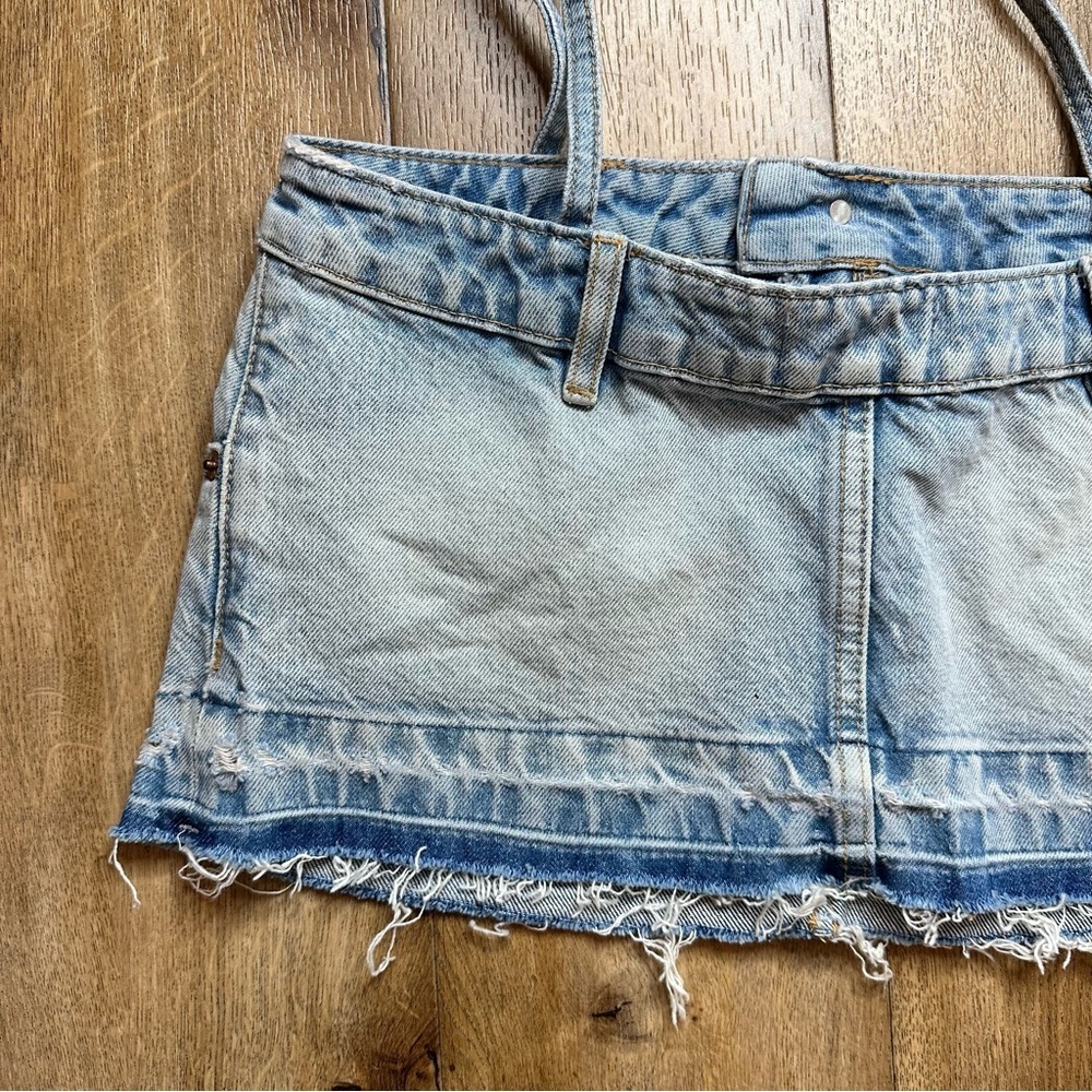 ZARA Denim Skirt Effect Crop Top Size XSmall - Picture 7 of 12
